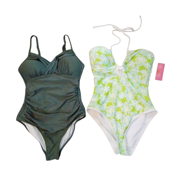 Two Sexy One Piece Swimsuits Hilor And Ninety-Nine Women's Bathing Suits Sz 8 M - Picture 1 of 16